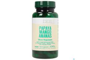 Sie sehen eine Packung Bios Papaya Mango Ananas 100 Kapseln, Produktbild: 01 Bios Papaya Mango Ananas 100 Kapseln, A-Nr.: 4076827 - 01