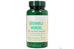 Sie sehen eine Packung Bios Süssholzwurzel 350mg 100 Kapseln, Produktbild: 01 Bios Süssholzwurzel 350mg 100 Kapseln, A-Nr.: 3893240 - 01