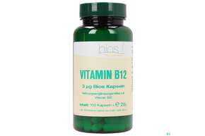 Sie sehen eine Packung Bios Vitamin B12 3 µg 100 Kapseln, Produktbild: 01 Bios Vitamin B12 3 µg 100 Kapseln, A-Nr.: 3893470 - 01