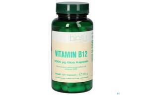 Sie sehen eine Packung Bios Vitamin B12 5000 μg 100 Kapseln, Produktbild: 01 Bios Vitamin B12 5000 μg 100 Kapseln, A-Nr.: 5581409 - 01