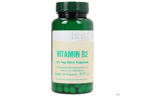 Sie sehen eine Packung Bios Vitamin B2 1,6mg 100 Kapseln, Produktbild: 01 Bios Vitamin B2 1,6mg 100 Kapseln, A-Nr.: 3893435 - 01