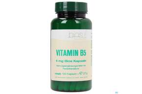 Sie sehen eine Packung Bios Vitamin B5 6mg 100 Kapseln, Produktbild: 01 Bios Vitamin B5 6mg 100 Kapseln, A-Nr.: 4246850 - 01