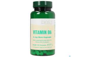 Sie sehen eine Packung Bios Vitamin B6 2mg 100 Kapseln, Produktbild: 01 Bios Vitamin B6 2mg 100 Kapseln, A-Nr.: 3893458 - 01