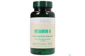 Sie sehen eine Packung Bios Vitamin H 0,45mg 100 Kapseln, Produktbild: 01 Bios Vitamin H 0,45mg 100 Kapseln, A-Nr.: 3999174 - 01