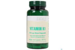 Sie sehen eine Packung Bios Vitamin K1 60 µg 100 Kapseln, Produktbild: 01 Bios Vitamin K1 60 µg 100 Kapseln, A-Nr.: 3893582 - 01