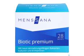 Sie sehen eine Packung Biotic Menssana Sachets Premium 28st, Produktbild: 01 Biotic Menssana Sachets Premium 28st, A-Nr.: 4052442 - 01
