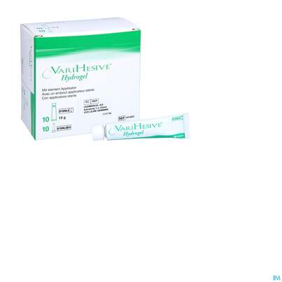 Sie sehen eine Packung Convatec Varihesive Hydrogel 10 X 15g, Produktbild: 06 Convatec Varihesive Hydrogel 10 X 15g, A-Nr.: 1743803 - 06