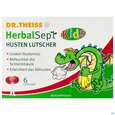 Sie sehen eine Packung Dr.theiss Herbalsept Kids Lutscher Husten 6st, Produktbild: 01 Dr.theiss Herbalsept Kids Lutscher Husten 6st, A-Nr.: 5790604 - 01