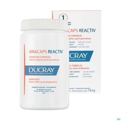 Sie sehen eine Packung Ducray Anacaps F.d.haar Haarausfall Kapseln Reaktiv23 30st, Produktbild: 05 Ducray Anacaps F.d.haar Haarausfall Kapseln Reaktiv23 30st, A-Nr.: 5744969 - 05