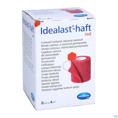 Elastische Binden Idealast/haft Kohaesiv/color Rot 4mx 8cm 1st, A-Nr.: 4174642 - 04
