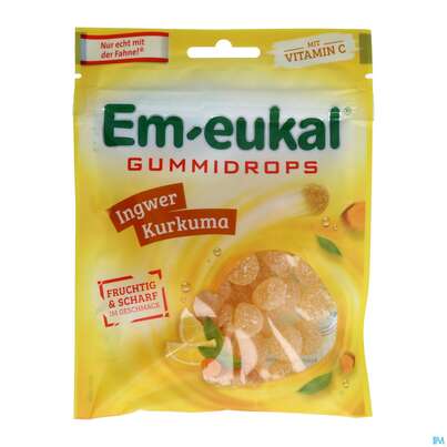 Em-eukal Gummidrops Zuckerhaltig Ingwer Kurkuma 90g, A-Nr.: 5377867 - 01