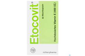 Sie sehen eine Packung Etocovit Weichkapseln 60st, Produktbild: 01 Etocovit Weichkapseln 60st, A-Nr.: 4358649 - 01