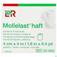Sie sehen eine Packung Fixierbinden Mollelast Haft Weiss 4mx 4cm 1st, Produktbild: 01 Fixierbinden Mollelast Haft Weiss 4mx 4cm 1st, A-Nr.: 1767637 - 01