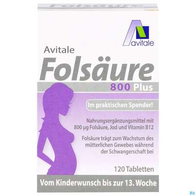 Folsaeure Tabl 800 Plus 120st, A-Nr.: 5296229 - 01