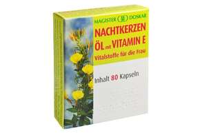 Sie sehen eine Packung Doskar Nachtkerzenöl plus Vitamin E, Produktbild: 01 Doskar Nachtkerzenöl plus Vitamin E, A-Nr.: 1630973 - 01
