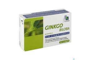 Sie sehen eine Packung Ginkgo Kapseln 100mg +b1+c+e Avi 48st, Produktbild: 01 Ginkgo Kapseln 100mg +b1+c+e Avi 48st, A-Nr.: 3831256 - 01