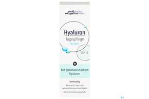 Sie sehen eine Packung Hyaluron Tagespflege Riche Lsf 15 50ml, Produktbild: 01 Hyaluron Tagespflege Riche Lsf 15 50ml, A-Nr.: 4485997 - 01