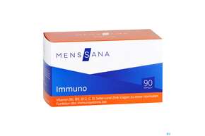 Sie sehen eine Packung Immuno Kapseln Menssana 90st, Produktbild: 01 Immuno Kapseln Menssana 90st, A-Nr.: 3484398 - 01