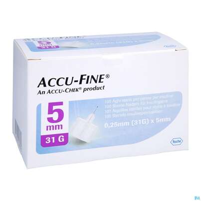 Injektionsspritzen U.zubeh. Insulin Accu-fine Pen Nadeln 0,25mm(31g)/5mm 100st, A-Nr.: 4790269 - 05