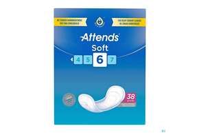 Sie sehen eine Packung Inkontinenz Attends Einlagen Soft 6 38st, Produktbild: 01 Inkontinenz Attends Einlagen Soft 6 38st, A-Nr.: 3791456 - 01