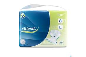 Sie sehen eine Packung Inkontinenz Attends Slip Flex L 8 28st, Produktbild: 01 Inkontinenz Attends Slip Flex L 8 28st, A-Nr.: 4271457 - 01