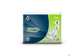 Sie sehen eine Packung Inkontinenz Attends Slip Flex L 9 26st, Produktbild: 01 Inkontinenz Attends Slip Flex L 9 26st, A-Nr.: 4271486 - 01
