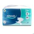 Sie sehen eine Packung Inkontinenz Attends Slip Regular M 8 28st, Produktbild: 01 Inkontinenz Attends Slip Regular M 8 28st, A-Nr.: 3429755 - 01