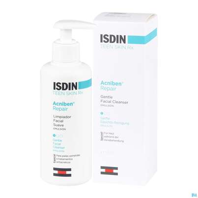 Sie sehen eine Packung Isdin Acniben Rx Emulsion 180ml, Produktbild: 04 Isdin Acniben Rx Emulsion 180ml, A-Nr.: 5570400 - 04