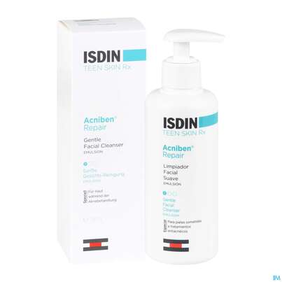 Sie sehen eine Packung Isdin Acniben Rx Emulsion 180ml, Produktbild: 05 Isdin Acniben Rx Emulsion 180ml, A-Nr.: 5570400 - 05
