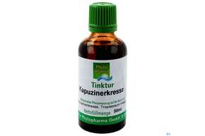 Sie sehen eine Packung Kapuzinerkresse Tinktur Phytopharma 50ml, Produktbild: 01 Kapuzinerkresse Tinktur Phytopharma 50ml, A-Nr.: 5227263 - 01