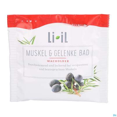 Sie sehen eine Packung Li-il Gesundheitsbad Muskel +gelenke Wacholder 60g, Produktbild: 01 Li-il Gesundheitsbad Muskel +gelenke Wacholder 60g, A-Nr.: 4857252 - 01
