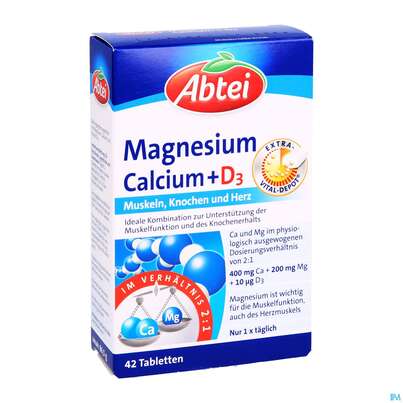 Magnesium +calcium +d3 Tabl Abtei 42st, A-Nr.: 2969254 - 03