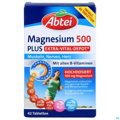 Magnesium Tabl 500 Plus Abtei Titandioxidfrei 50000 42st, A-Nr.: 5720302 - 01