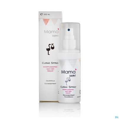 Sie sehen eine Packung Mama-sein Spray Curae 100ml, Produktbild: 03 Mama-sein Spray Curae 100ml, A-Nr.: 5222202 - 03