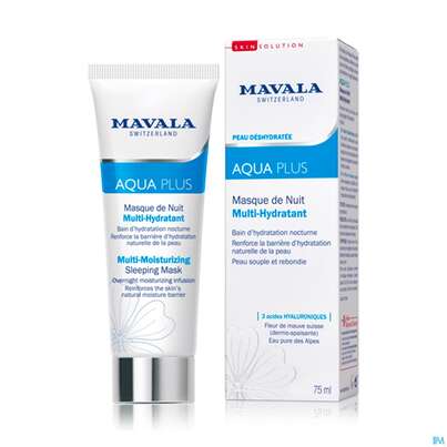 Sie sehen eine Packung Mavala Aqua Plus Nachtmaske 523.02 75ml, Produktbild: 03 Mavala Aqua Plus Nachtmaske 523.02 75ml, A-Nr.: 4910650 - 03