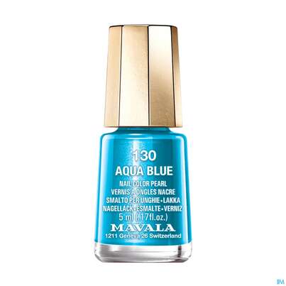 Sie sehen eine Packung Mavala Nagellacke 130 Aqua Blue 5ml, Produktbild: 02 Mavala Nagellacke 130 Aqua Blue 5ml, A-Nr.: 3442201 - 02