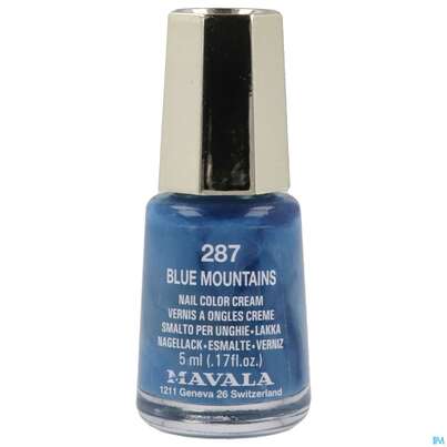 Sie sehen eine Packung Mavala Nagellacke 287 Blue Mountains 5ml, Produktbild: 01 Mavala Nagellacke 287 Blue Mountains 5ml, A-Nr.: 4606604 - 01