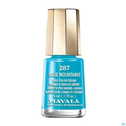 Sie sehen eine Packung Mavala Nagellacke 287 Blue Mountains 5ml, Produktbild: 02 Mavala Nagellacke 287 Blue Mountains 5ml, A-Nr.: 4606604 - 02