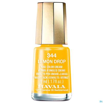 Sie sehen eine Packung Mavala Nagellacke 344 Lemon Drop 5ml, Produktbild: 01 Mavala Nagellacke 344 Lemon Drop 5ml, A-Nr.: 3653381 - 01