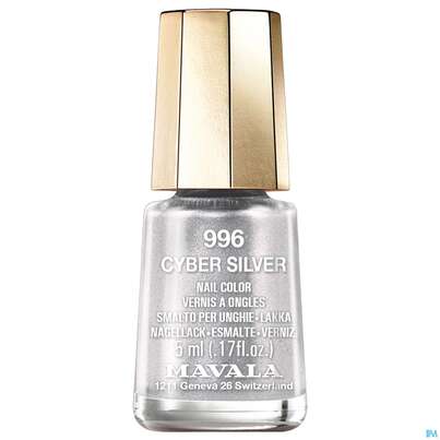 Sie sehen eine Packung Mavala Nagellacke 996 Cyber Silber 5ml, Produktbild: 01 Mavala Nagellacke 996 Cyber Silber 5ml, A-Nr.: 4909150 - 01