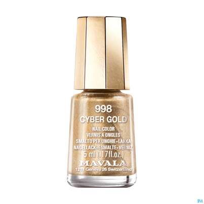 Sie sehen eine Packung Mavala Nagellacke 998 Cyber Gold 5ml, Produktbild: 01 Mavala Nagellacke 998 Cyber Gold 5ml, A-Nr.: 4909173 - 01