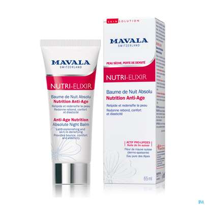 Sie sehen eine Packung Mavala Nutri-elixier Nachtbalsam 65ml, Produktbild: 03 Mavala Nutri-elixier Nachtbalsam 65ml, A-Nr.: 5253438 - 03