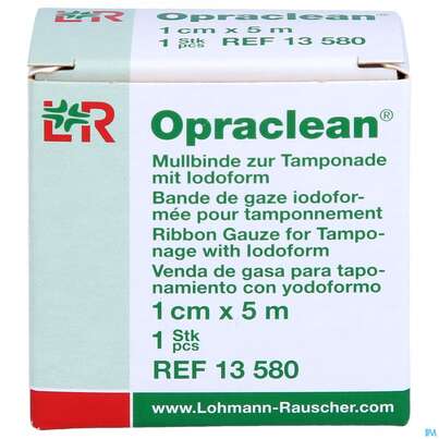 Mullbinden Opraclean +jodoform 5mx 1cm 1st, A-Nr.: 3610064 - 01