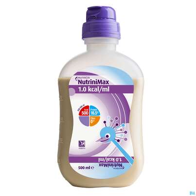 Sie sehen eine Packung Nutrinimax 500ml Sondennahrung Smart Pack 12fl, Produktbild: 01 Nutrinimax 500ml Sondennahrung Smart Pack 12fl, A-Nr.: 4839076 - 01