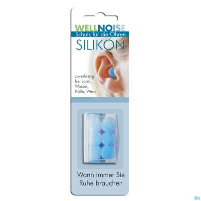 Ohrenschutz Wellnoise Ohrenstopfen Silikon Blau 6st, A-Nr.: 3209640 - 01