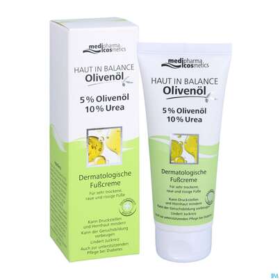 Sie sehen eine Packung Oliven Oel Dr.theiss Haut In Balance Fusscreme 10% Urea 100ml, Produktbild: 07 Oliven Oel Dr.theiss Haut In Balance Fusscreme 10% Urea 100ml, A-Nr.: 3386595 - 07