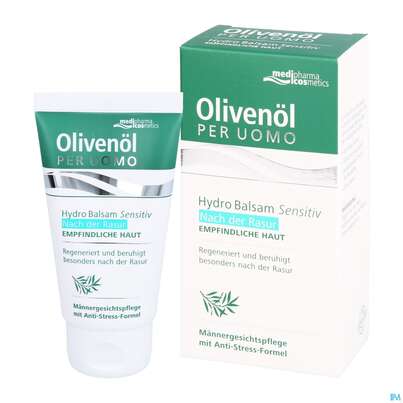 Sie sehen eine Packung Oliven Oel Dr.theiss Per Uomo Hydro Balsam Sensitiv 50ml, Produktbild: 06 Oliven Oel Dr.theiss Per Uomo Hydro Balsam Sensitiv 50ml, A-Nr.: 3698395 - 06