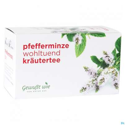 Sie sehen eine Packung Pfefferminz Tee Gewusst Wie Beute 20st, Produktbild: 02 Pfefferminz Tee Gewusst Wie Beute 20st, A-Nr.: 4622690 - 02