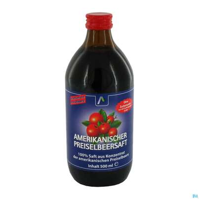 Sie sehen eine Packung Preiselbeer Saft 100% Amer Avi 500ml, Produktbild: 01 Preiselbeer Saft 100% Amer Avi 500ml, A-Nr.: 3831227 - 01