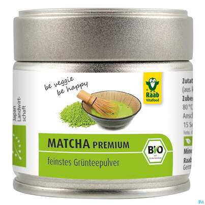 Sie sehen eine Packung Raab Bio Matcha Premium Grüntee Pulver 30g, Produktbild: 01 Raab Bio Matcha Premium Grüntee Pulver 30g, A-Nr.: 4368501 - 01